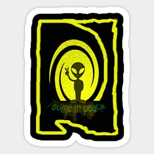 Alien Design.. "I come in peace" Sticker